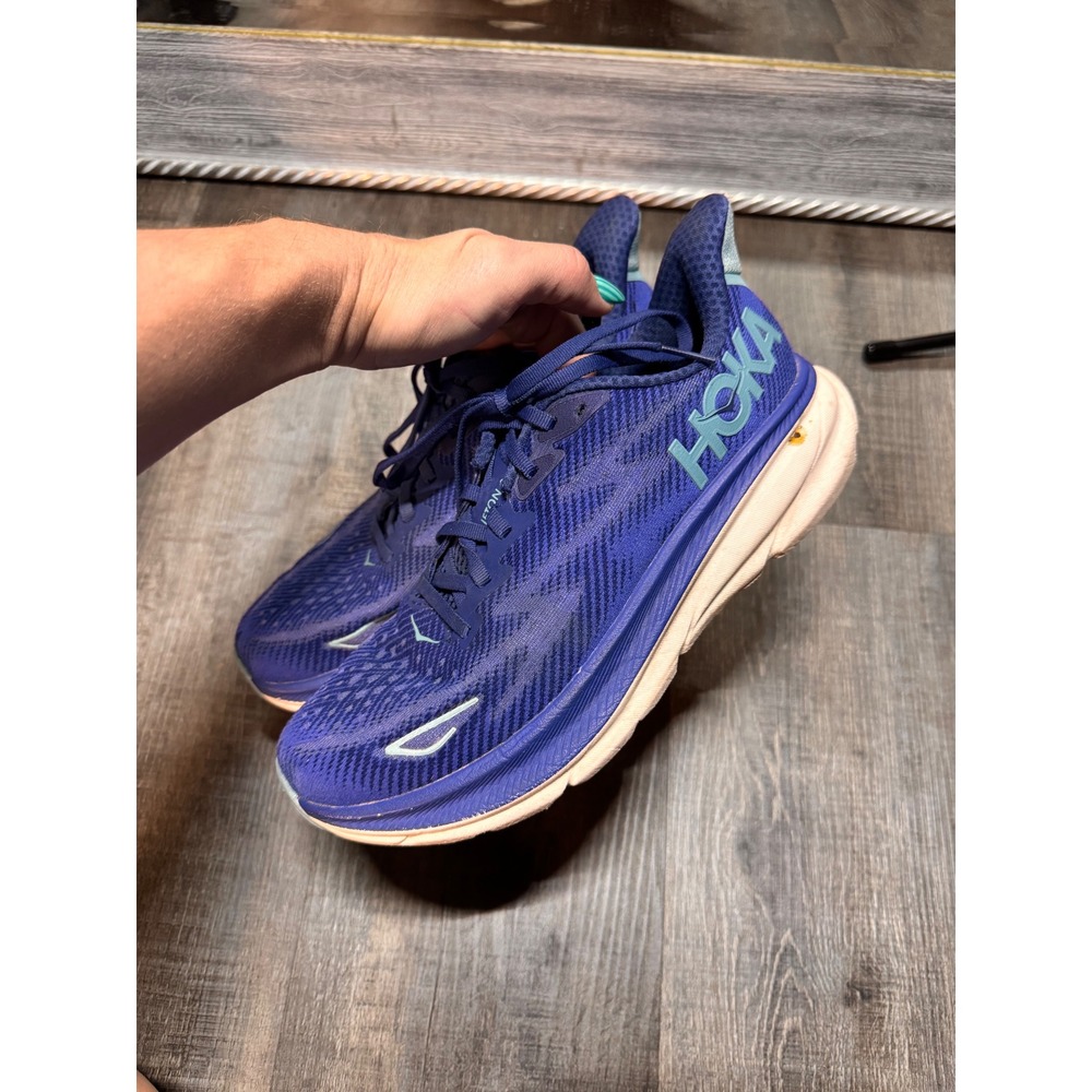 Hoka Clifton 9 Womens Running Shoes Blue Deep Lake Ceramic 1127896 Size 7.5B - Picture 2 of 6